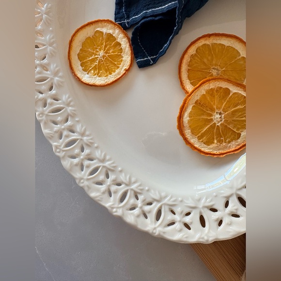 Godinger Regal Cream Pierced Oval Platter | Porcelain Statement Serveware | 14” - Picture 9 of 17